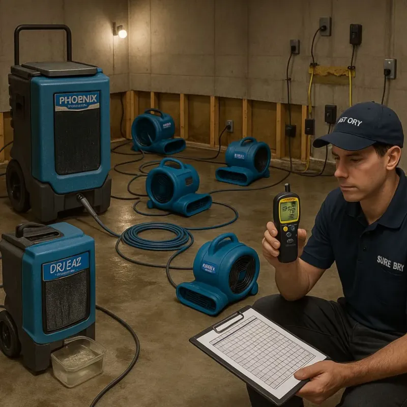 Structural Drying and Dehumidification process in New Cassel, NY
